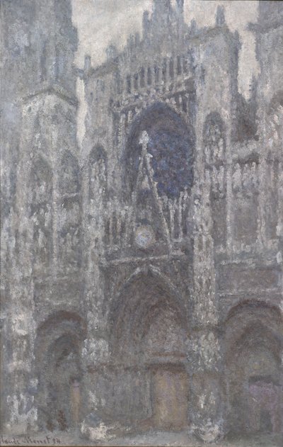 La cathédrale de Rouen. Le portail, temps gris - Claude Monet